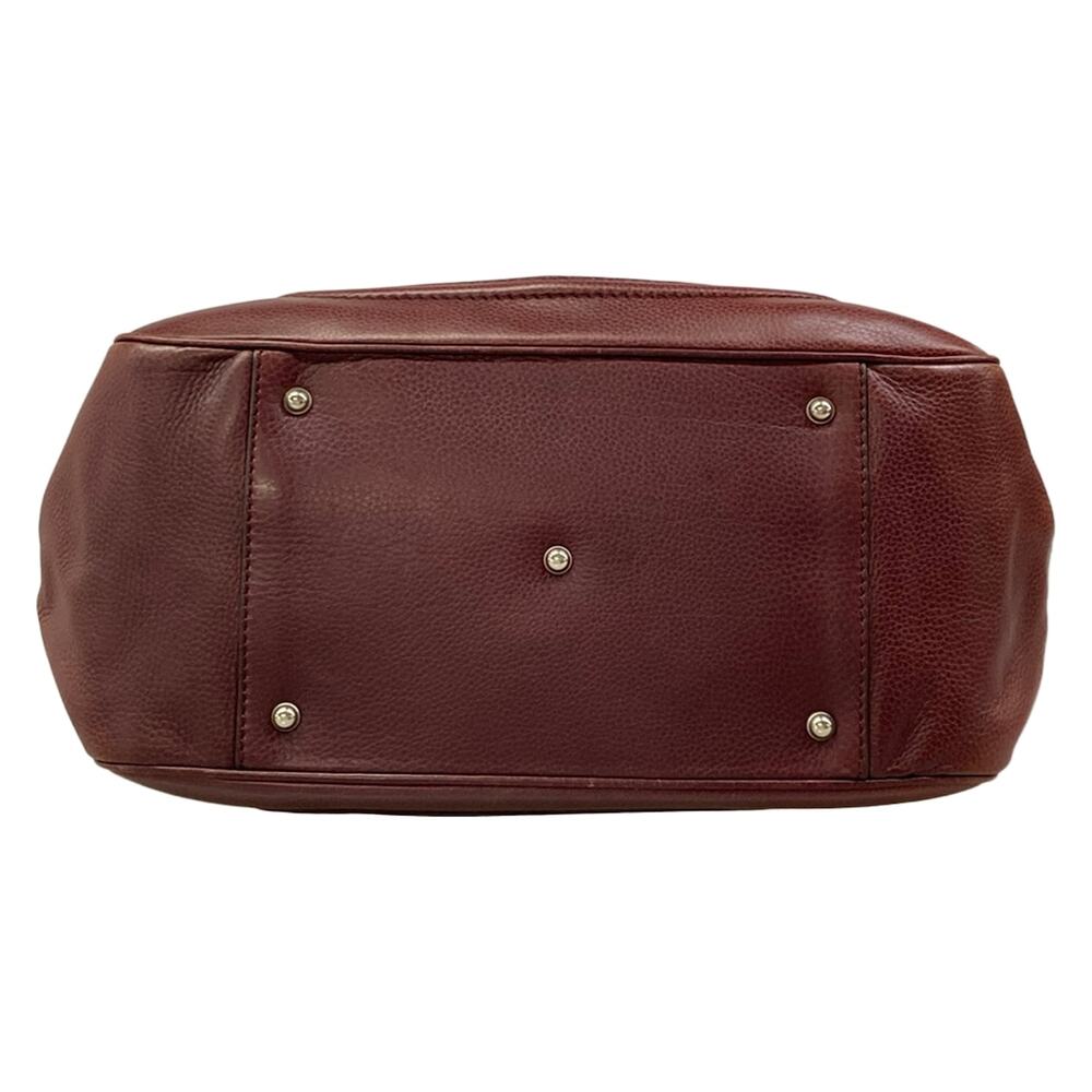 Gucci GG/Bamboo Tote Bag 246860 Beige Dark Brown Bordeaux Jacquard Leather - Picture 5 of 15
